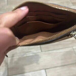 Double zip coach wristlet